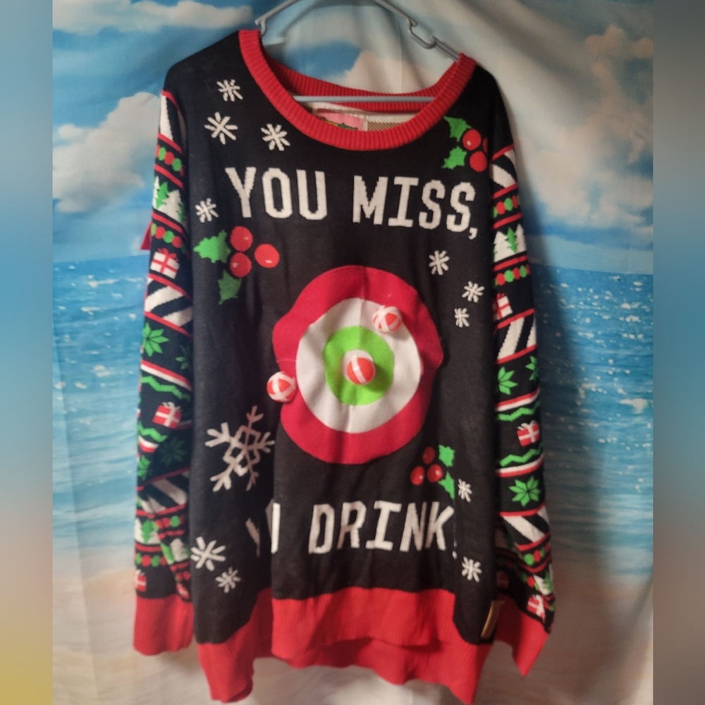 Tipsy‎ Elves NWOT Unisex Christmas Sweater drinking Game